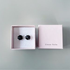 Simone Rocha Black Daisy Stud Earrings